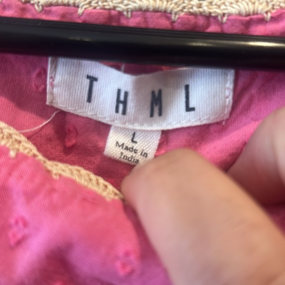 THML Pink Short Sleeve Top with White Embroidery - Picture 2 of 5